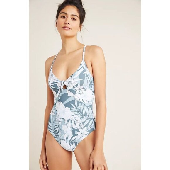 Anthropologie Seafolly Cabana Tie-Front One-Piece Swimsuit - Picture 1 of 13